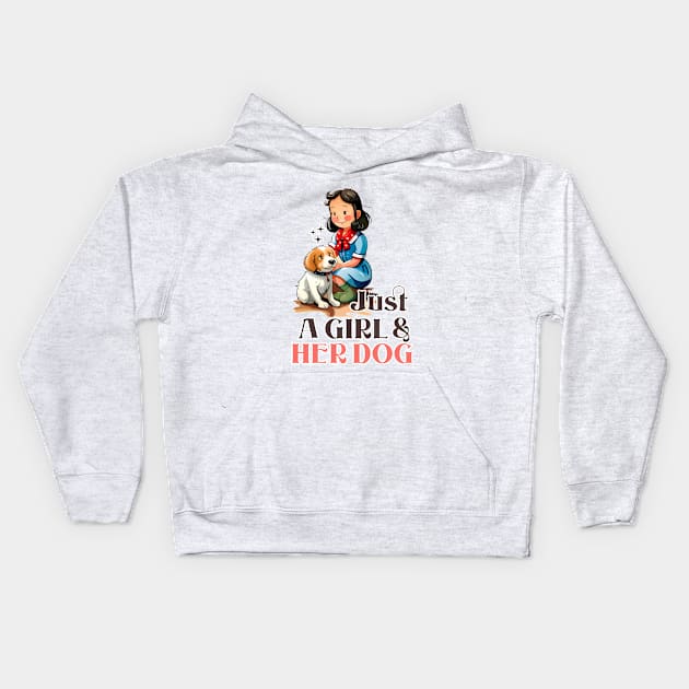 Just a Girl and Her Dog Kids Hoodie by Cheeky BB